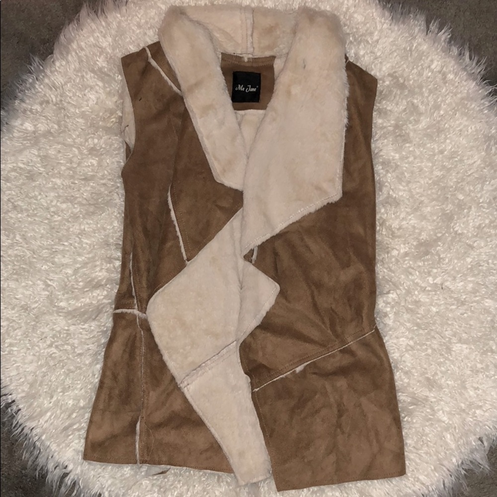 Suede and Faux Fur Vest